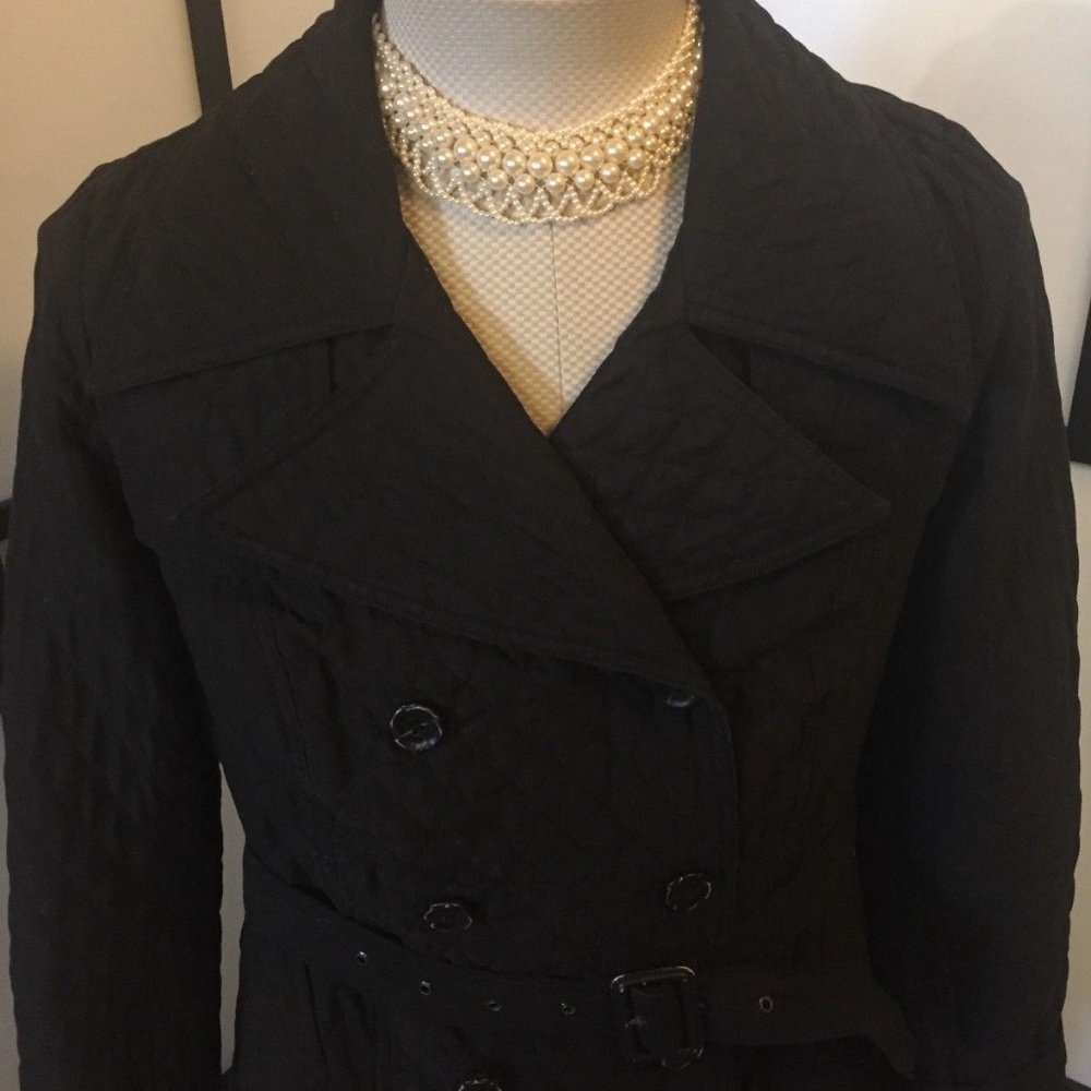 Merona* Diamond Quilted Coat Black Size Medium - Picture 5 of 8